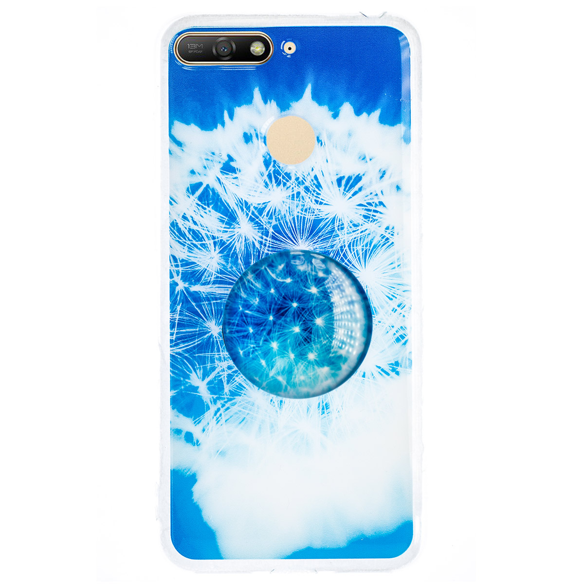 Husa Silicon cu suport Huawei Y6 2018, Floral thumb