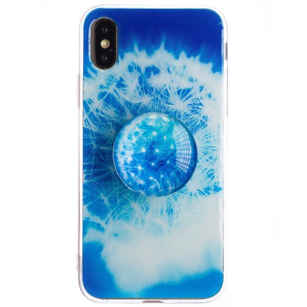 Husa Silicon cu suport iPhone X/XS, Floral