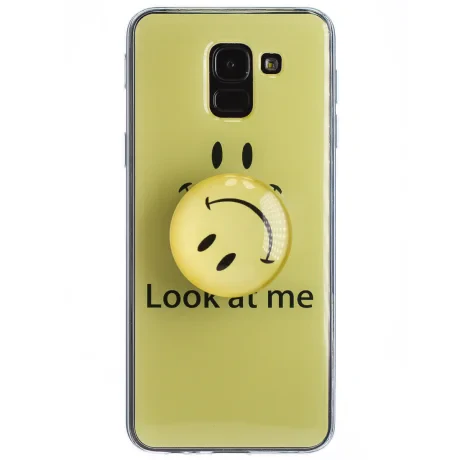 Husa Silicon cu suport Samsung Galaxy J6 2018, Smile