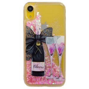 Husa Silicon Fashion iPhone XR, Champagne Liquid