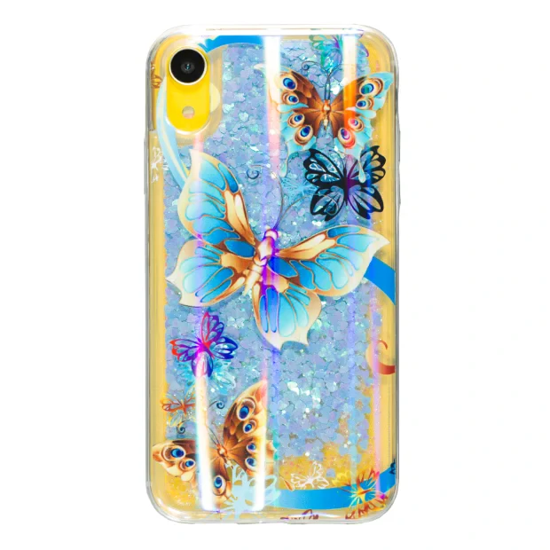 Husa Silicon Fashion iPhone XR Liquid Butterfly