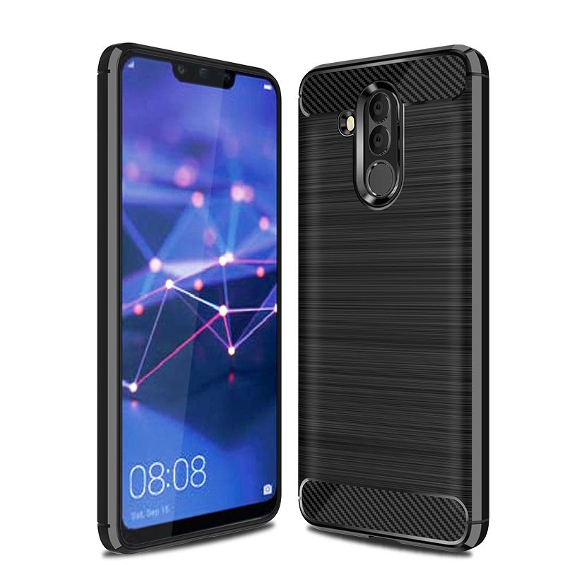 Husa Silicon Huawei Mate 20, Carbon Negru thumb