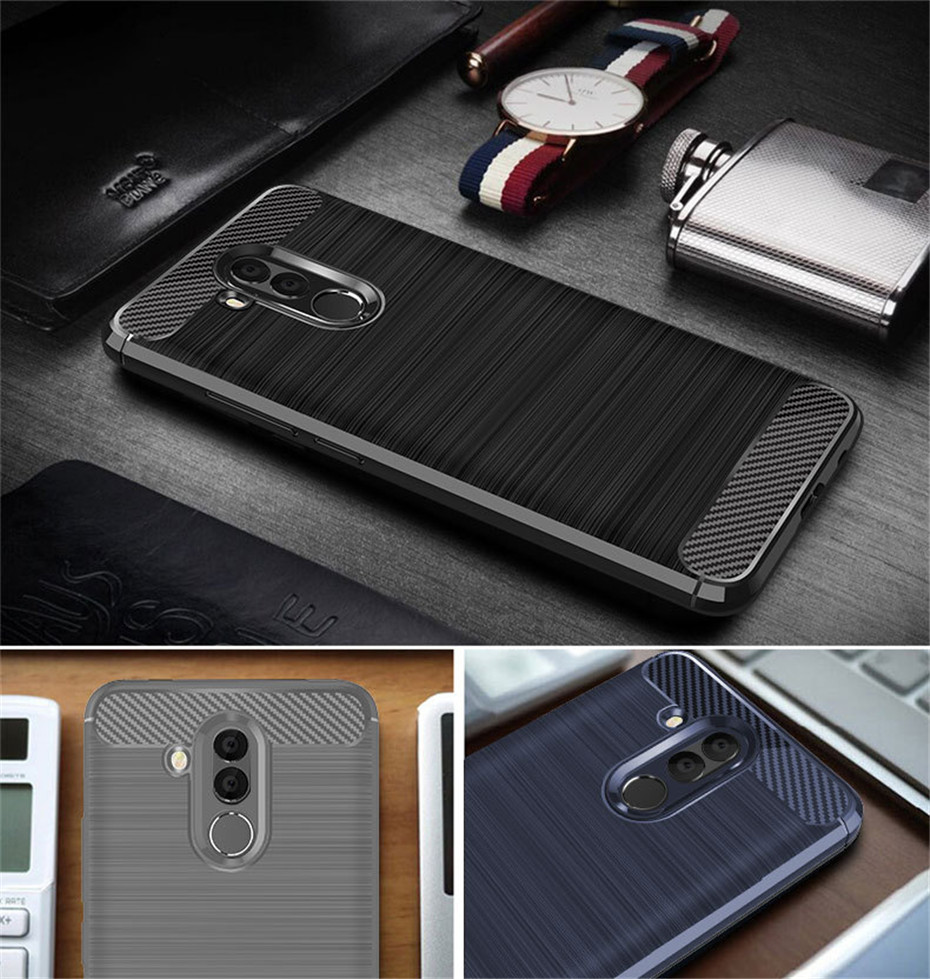 Husa Silicon Huawei Mate 20, Carbon Negru thumb