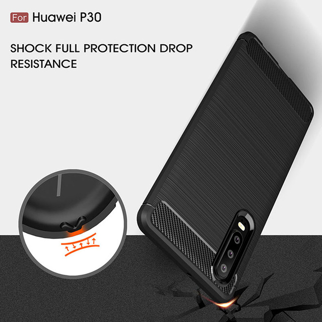 Husa Silicon Huawei P30 Lite, Carbon Negru thumb
