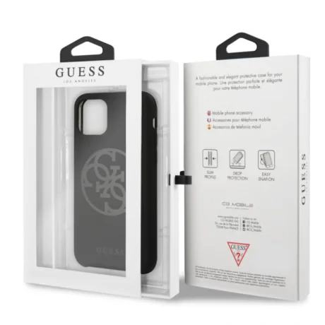 Husa silicon iPhone 11 Pro Max Tone on Tone Black Guess