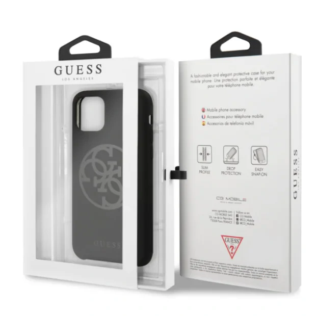 Husa silicon iPhone 11 Pro Max Tone on Tone Black Guess