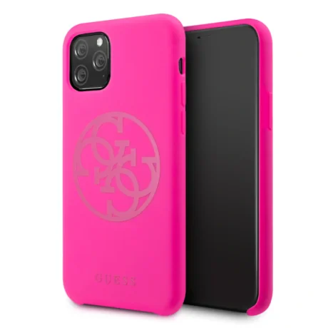 Husa silicon iPhone 11 Pro Tone on Tone Fuchsia Guess
