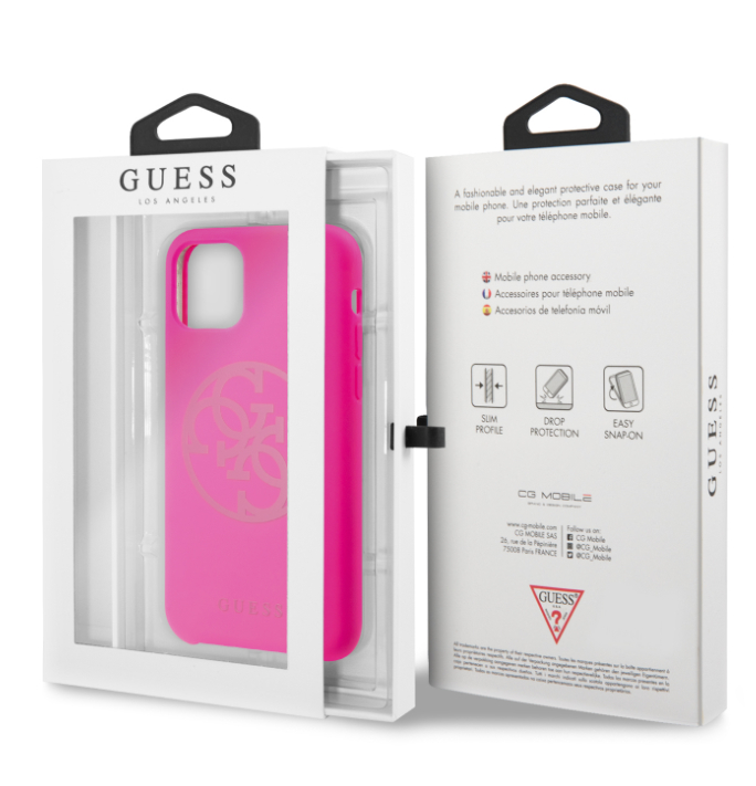 Husa silicon iPhone 11 Pro Tone on Tone Fuchsia Guess thumb