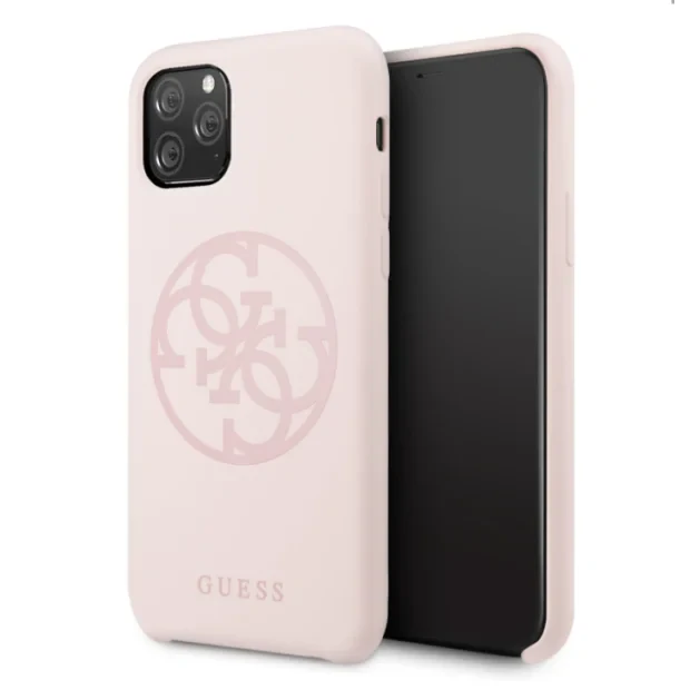 Husa silicon iPhone 11 Pro Tone on Tone Light Pink Guess