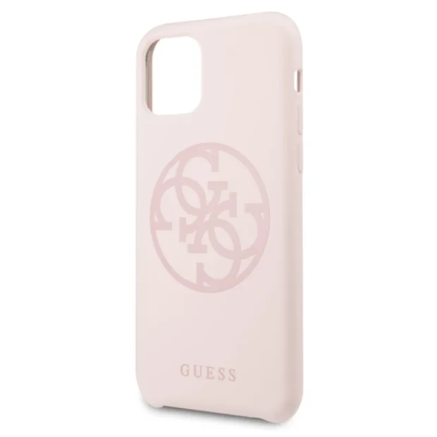 Husa silicon iPhone 11 Pro Tone on Tone Light Pink Guess