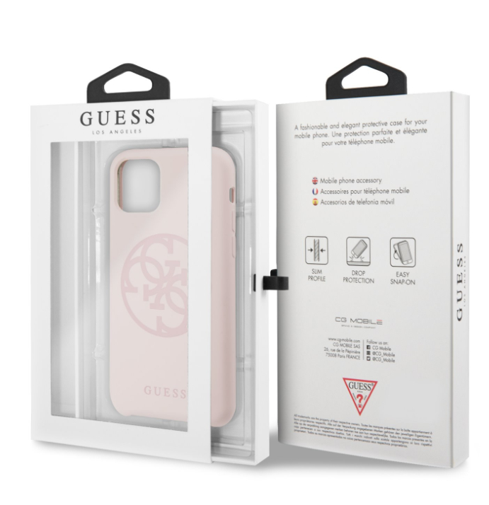 Husa silicon iPhone 11 Pro Tone on Tone Light Pink Guess thumb