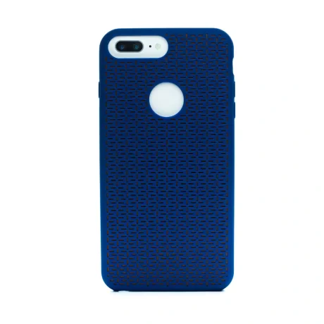 Husa silicon iPhone 6 Plus/7 Plus, Contakt Albastru-Portocaliu