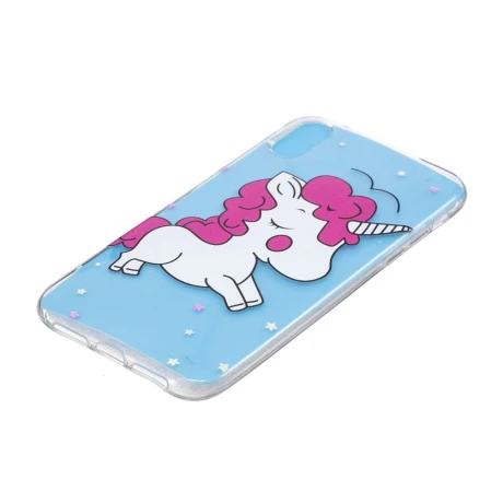 Husa silicon pentru iPhone XR Shy Unicorn