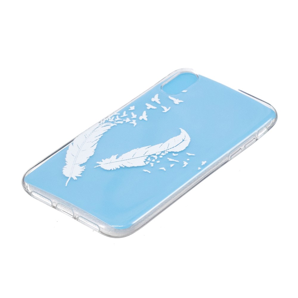 Husa Silicon pentru iPhone XR, White Feather and Bird thumb