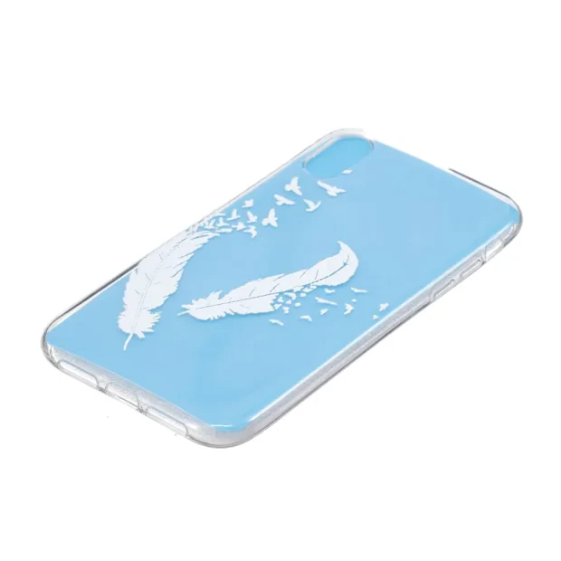 Husa Silicon pentru iPhone XR, White Feather and Bird
