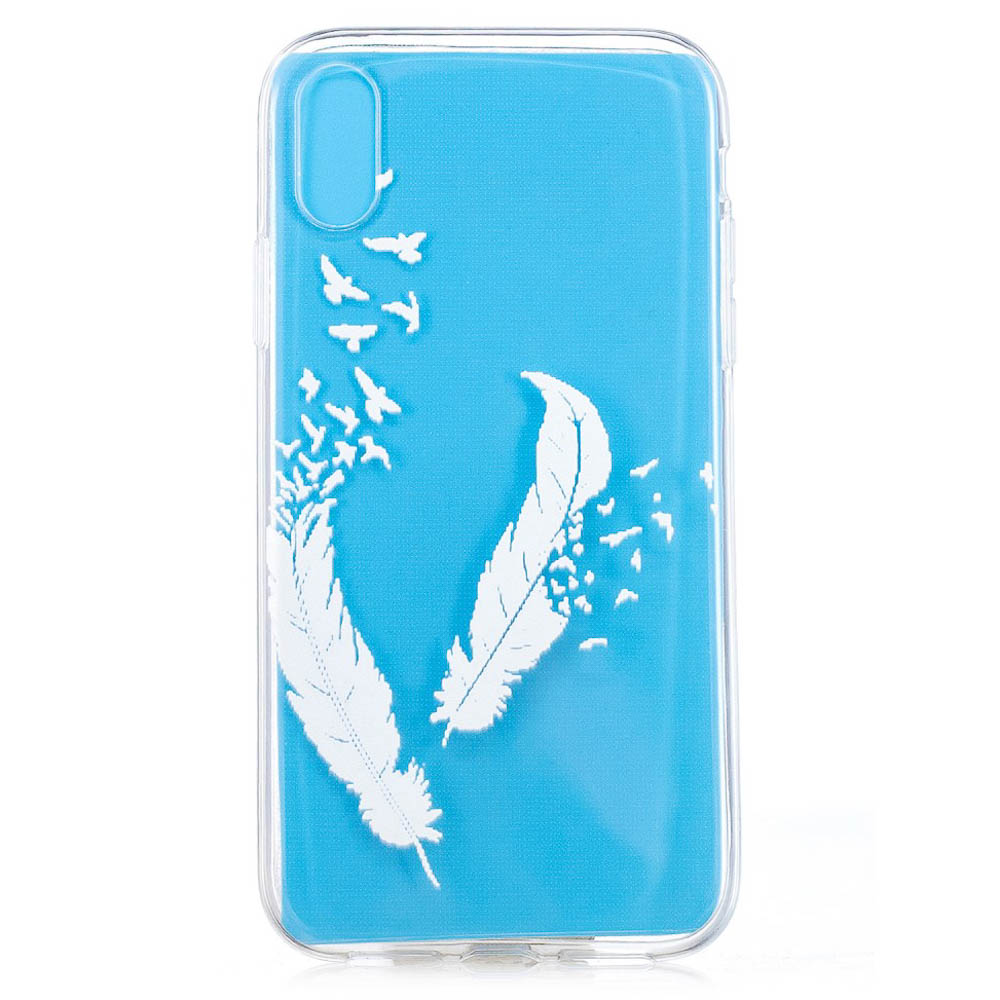 Husa Silicon pentru iPhone XR, White Feather and Bird thumb
