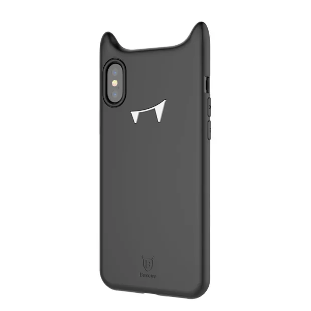 Husa silicon iPhone X/XS 5.8&#039;&#039; Devil Face Neagra Baseus