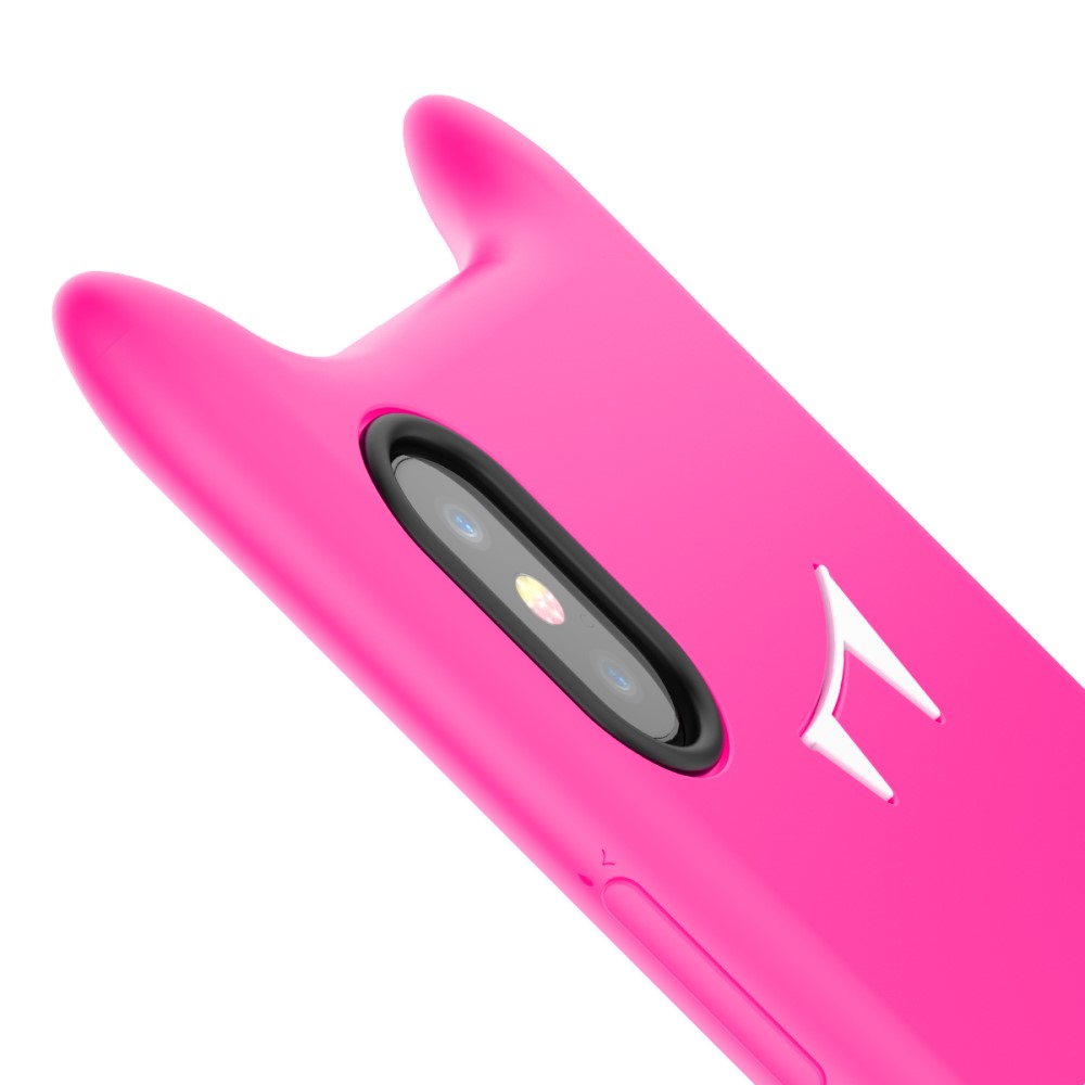 Husa silicon iPhone X/XS 5.8'' Devil Face Roz Baseus thumb