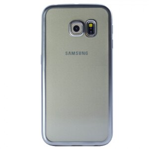 Husa Silicon Pentru Samsung Galaxy S6 Edge ( Rama Argintiu )