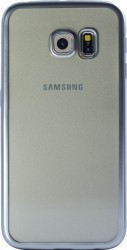 Husa Silicon Pentru Samsung Galaxy S6 ( Rama Argintiu ) thumb