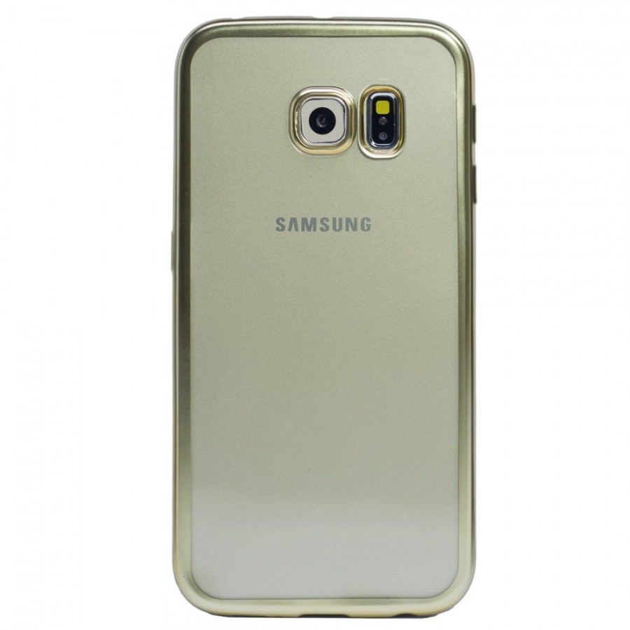 Husa Silicon Pentru Samsung Galaxy S6 ( Rama Auriu ) thumb