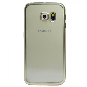 Husa Silicon Pentru Samsung Galaxy S6 ( Rama Auriu )