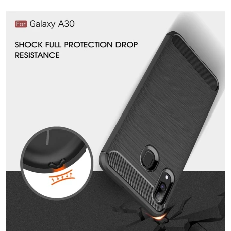 Husa Silicon Samsung Galaxy A30, Carbon Negru