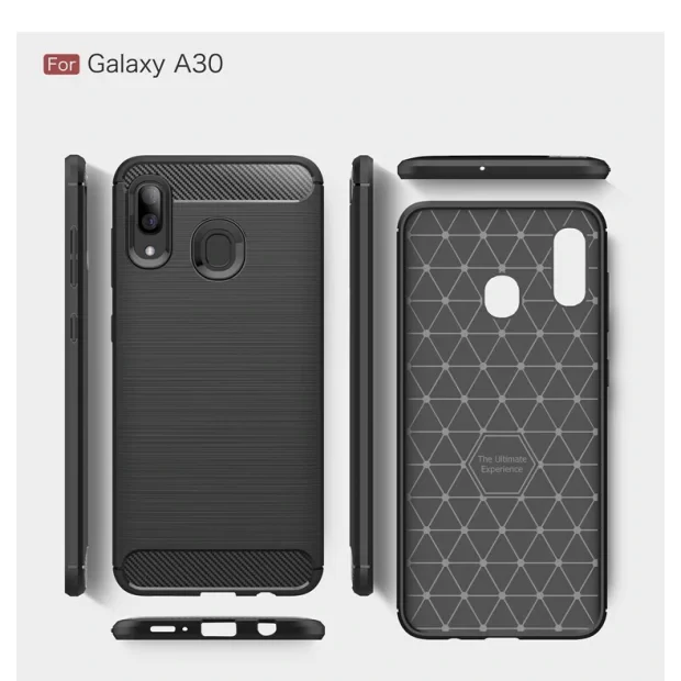 Husa Silicon Samsung Galaxy A30, Carbon Negru
