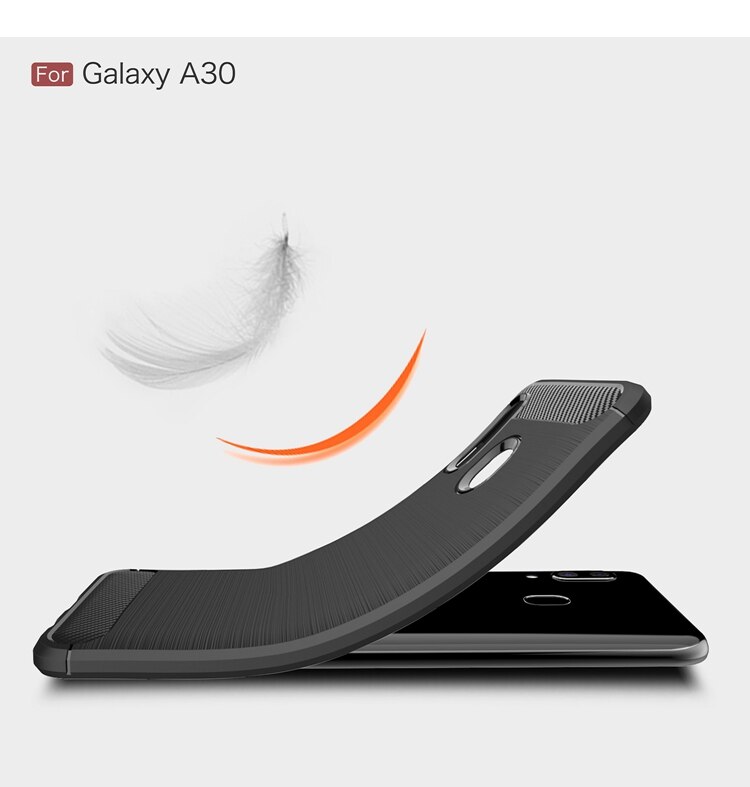 Husa Silicon Samsung Galaxy A30, Carbon Negru thumb