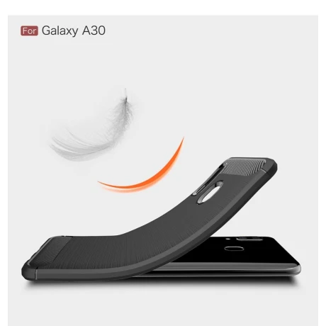 Husa Silicon Samsung Galaxy A30, Carbon Negru