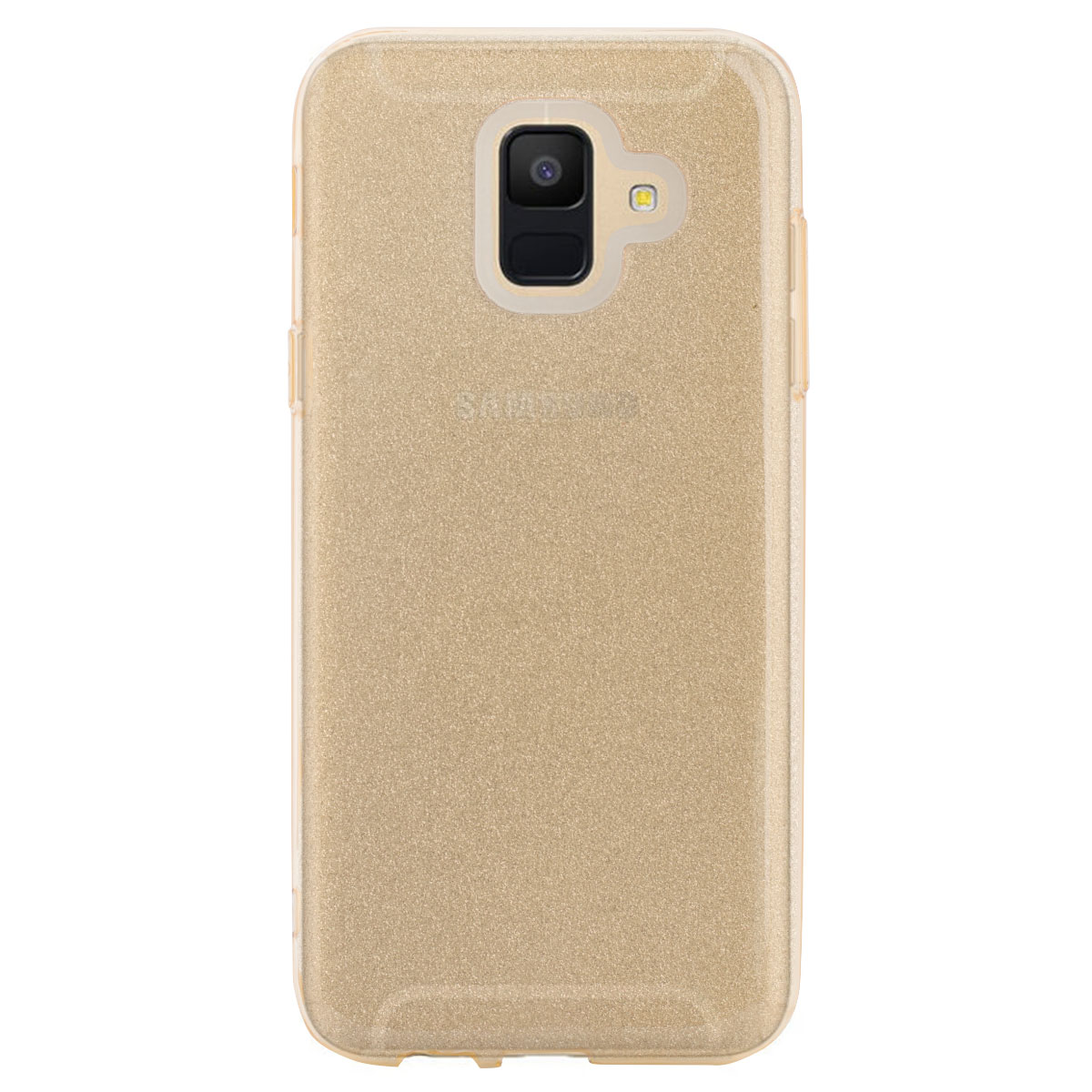 Husa silicon Samsung Galaxy A6 2018 Auriu Glitter thumb