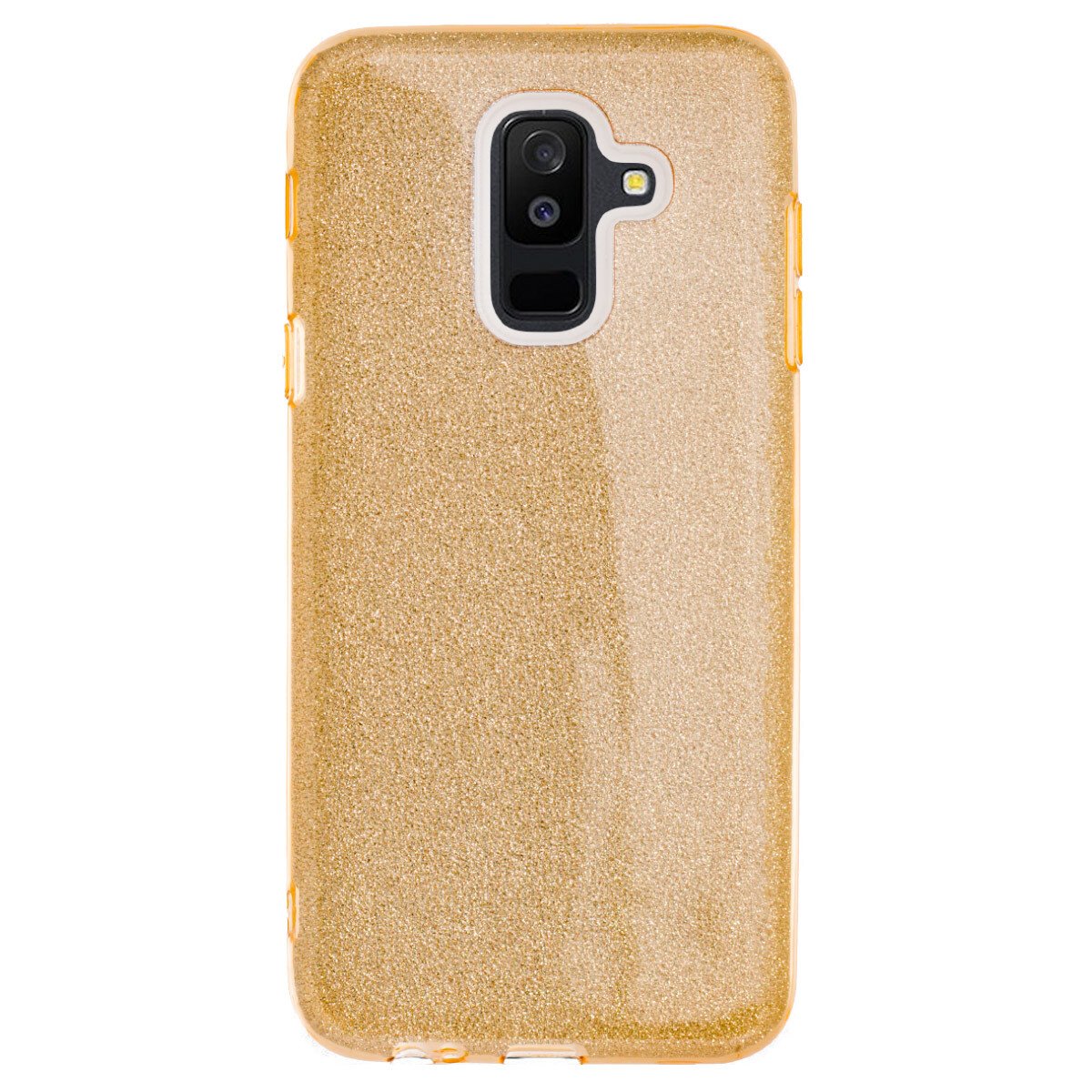 Husa Silicon Samsung Galaxy A6 Plus 2018, Glitter Aurie thumb