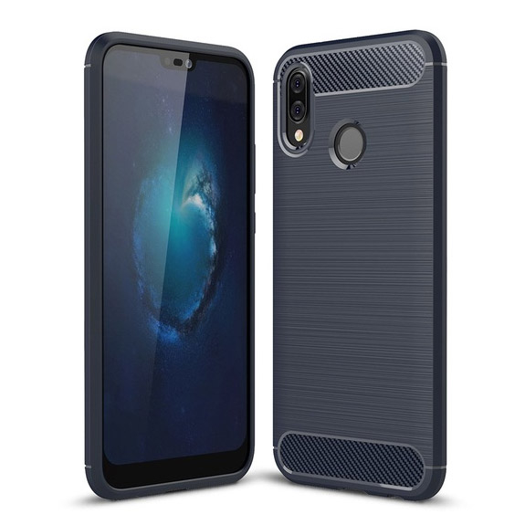 Husa Silicon Samsung Galaxy A70, Carbon Albastru thumb