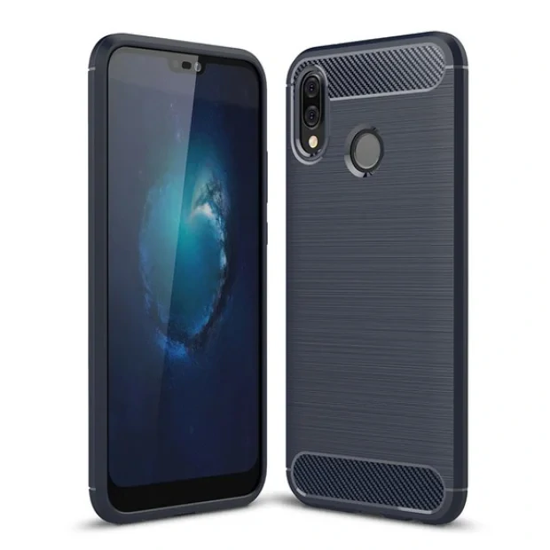 Husa Silicon Samsung Galaxy A70, Carbon Albastru