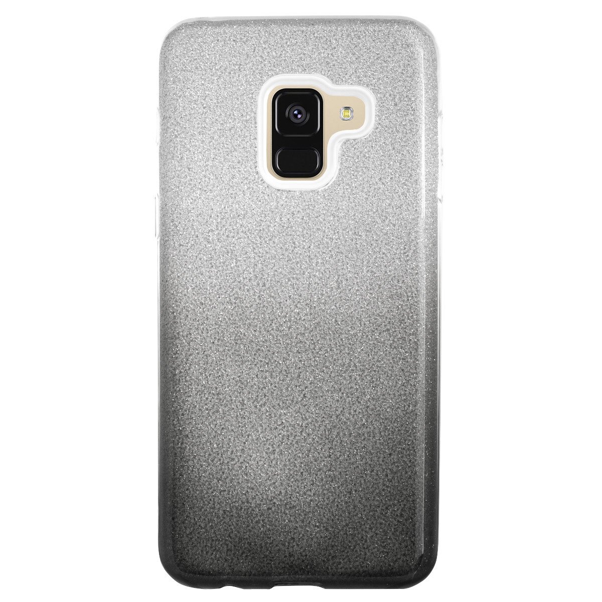 Husa Silicon Samsung Galaxy A8 2018, Glitter Negru thumb