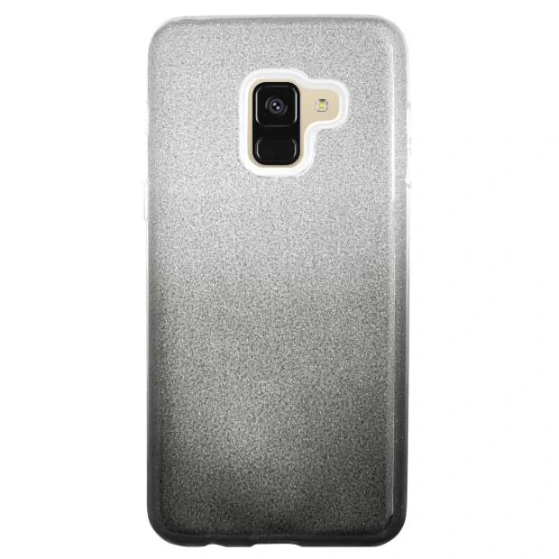 Husa Silicon Samsung Galaxy A8 2018, Glitter Negru