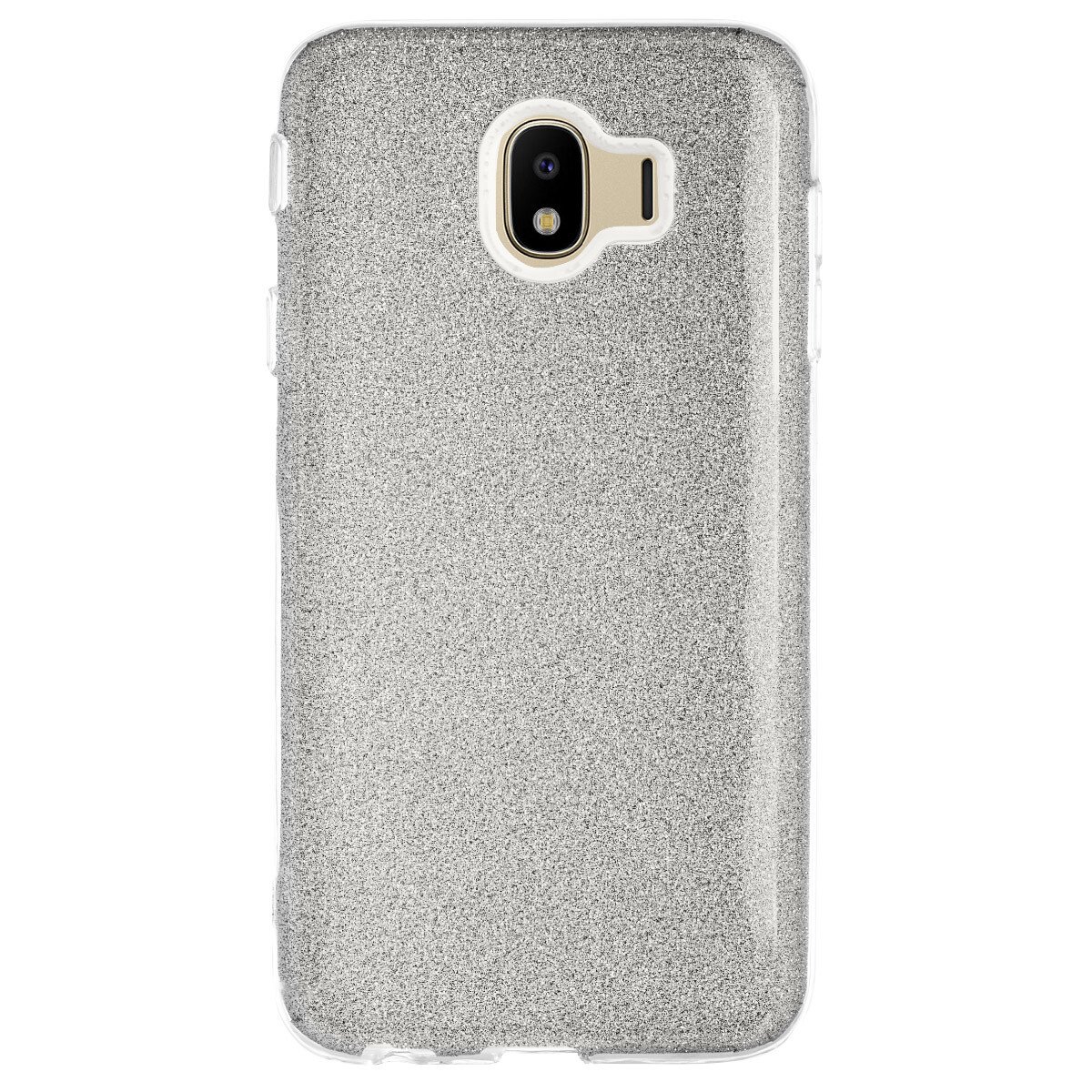 Husa Silicon Samsung Galaxy J4 2018, Glitter Argintie thumb