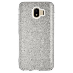 Husa Silicon Samsung Galaxy J4 2018, Glitter Argintie