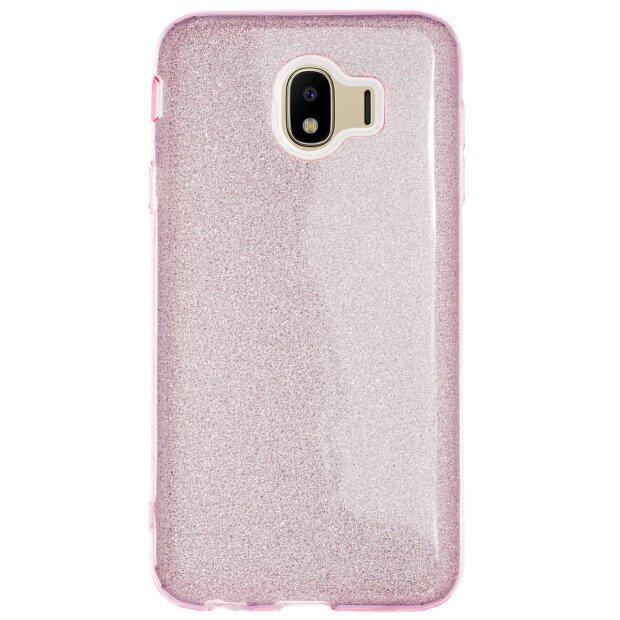 Husa Silicon Samsung Galaxy J4 2018, Glitter Roz