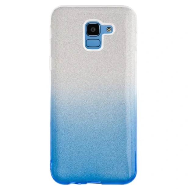 Husa Silicon Samsung Galaxy J6 2018, Glitter Albastra