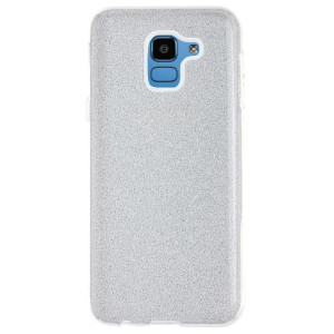 Husa Silicon Samsung Galaxy J6 2018, Glitter Argintie