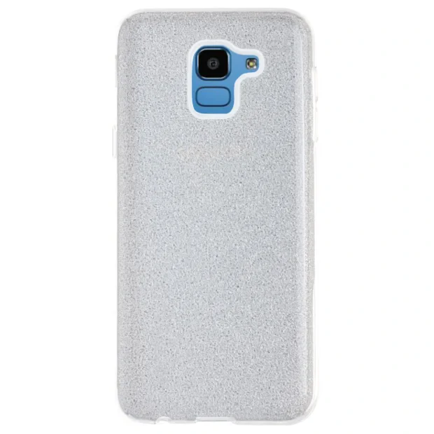 Husa Silicon Samsung Galaxy J6 2018, Glitter Argintie