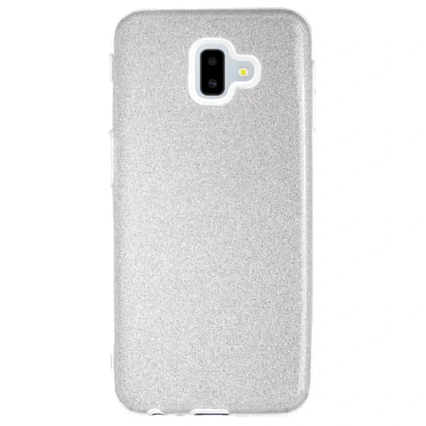 Husa Silicon Samsung Galaxy J6 Plus 2018, Glitter Argintie