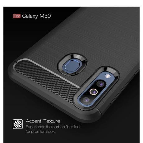 Husa Silicon Samsung Galaxy M30, Carbon Negru