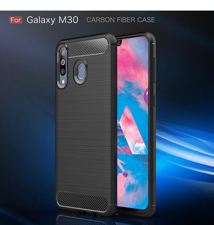 Husa Silicon Samsung Galaxy M30, Carbon Negru thumb