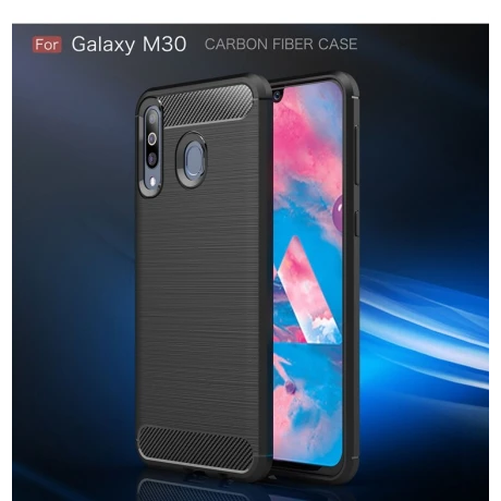 Husa Silicon Samsung Galaxy M30, Carbon Negru