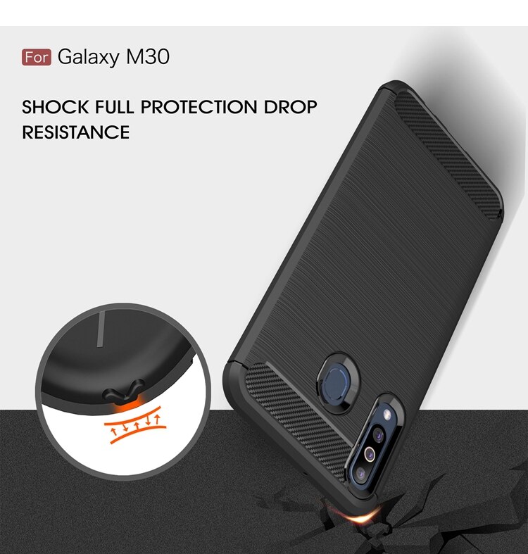 Husa Silicon Samsung Galaxy M30, Carbon Negru thumb