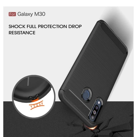 Husa Silicon Samsung Galaxy M30, Carbon Negru