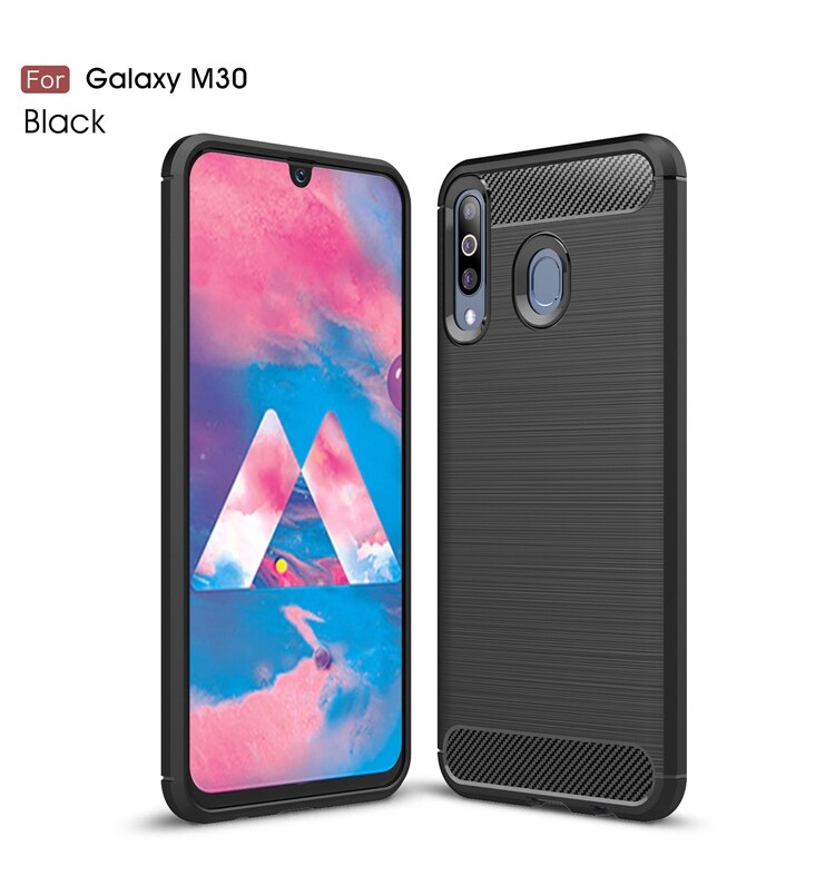 Husa Silicon Samsung Galaxy M30, Carbon Negru thumb