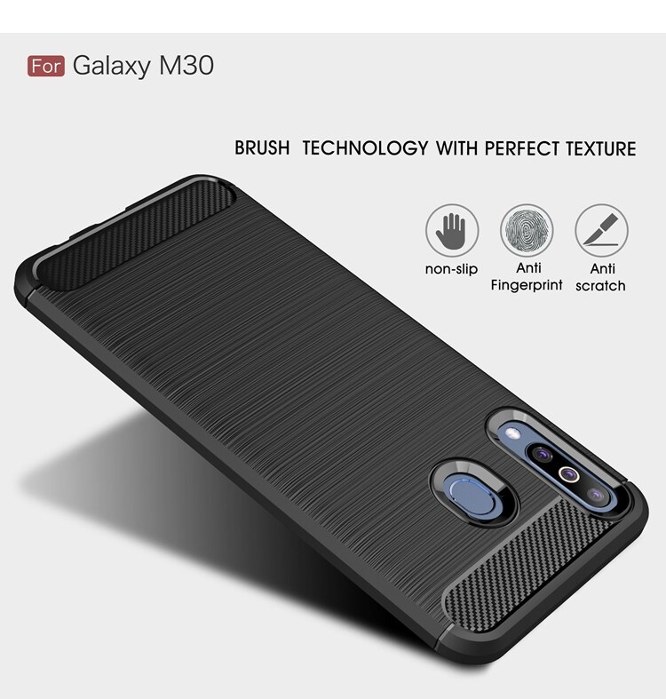 Husa Silicon Samsung Galaxy M30, Carbon Negru thumb